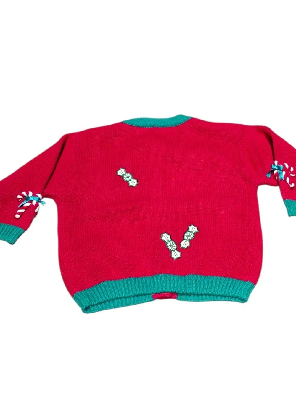 Vintage Organically Grown Kids Ugly Christmas Sweater Cardigan 3T Gingerbread Ho